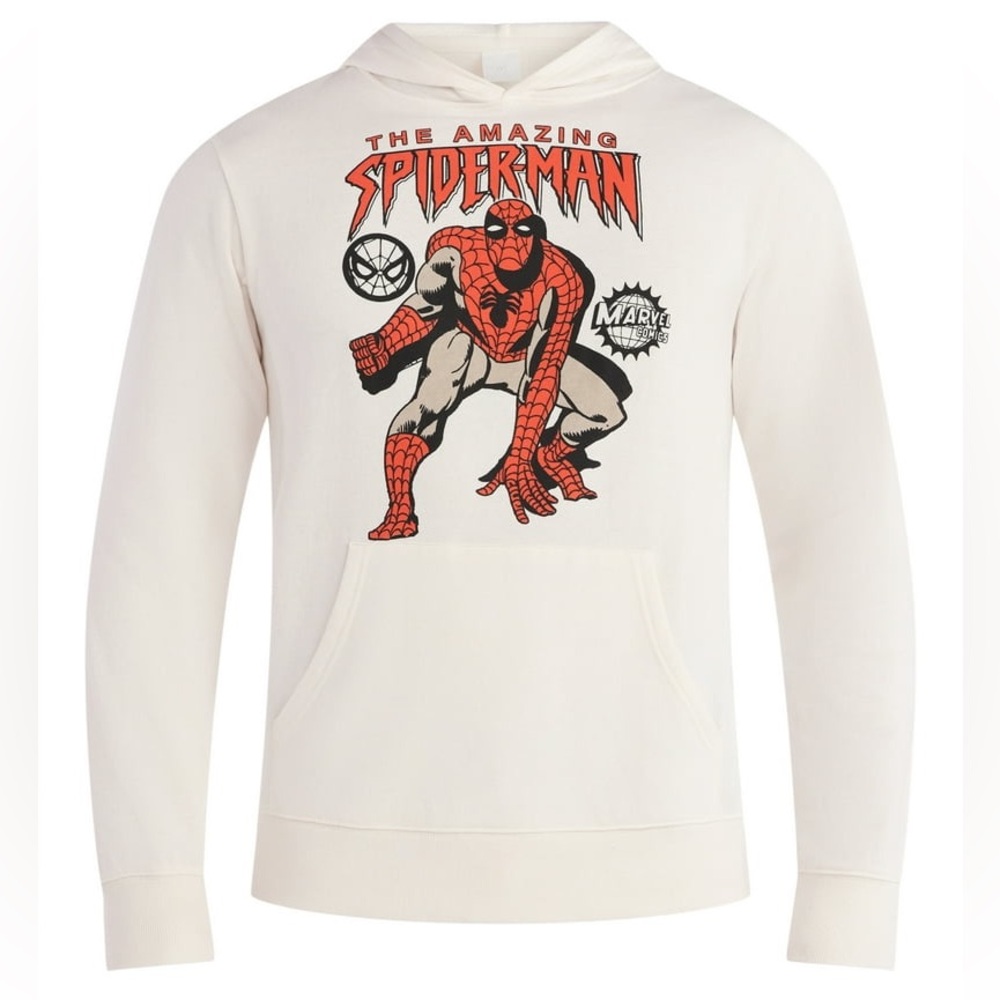 Spider-Man Marvel Hoodie Men's Women’s Kids White Hoodie Sweatshirt Large XL